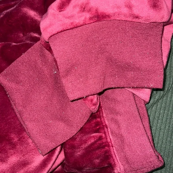 Kate Spade “Sparkle and Shine” Velour Burgundy Pajama Set